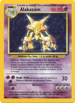 Carte Alakazam de l'extension Set de Base, numéro 1/102