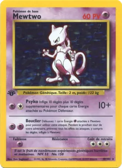 Carte Mewtwo de l'extension Set de Base, numéro 10/102