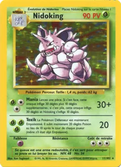 Carte Nidoking de l'extension Set de Base, numéro 11/102