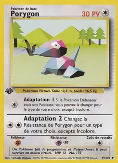 Carte Porygon de l'extension Set de Base, numéro 39/102