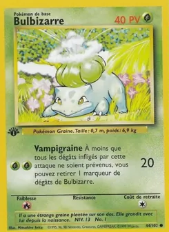 Carte Bulbizarre de l'extension Set de Base, numéro 44/102