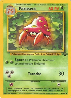 Carte Parasect de l'extension Jungle, numéro 41/64