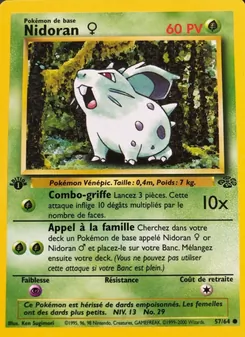 Carte Nidoran ♀ de l'extension Jungle, numéro 57/64