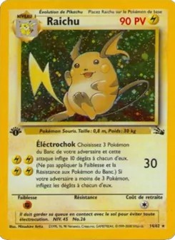 Carte Raichu de l'extension Fossile, numéro 14/62
