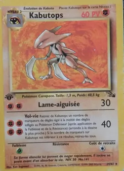 Carte Kabutops de l'extension Fossile, numéro 24/62