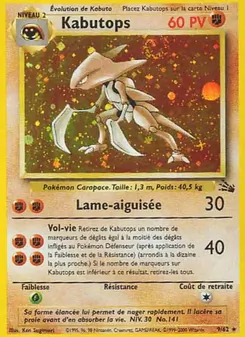 Carte Kabutops de l'extension Fossile, numéro 9/62