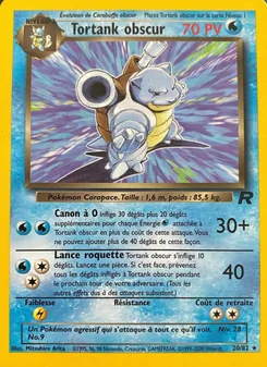 Carte Tortank obscur de l'extension Team Rocket, numéro 20/82
