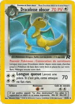 Carte Dracolosse obscur de l'extension Team Rocket, numéro 22/82
