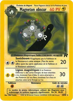 Carte Magneton obscur de l'extension Team Rocket, numéro 28/82