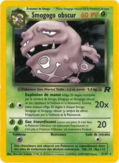 Carte Smogogo obscur de l'extension Team Rocket, numéro 31/82