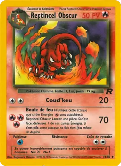 Carte Reptincel Obscur de l'extension Team Rocket, numéro 32/82