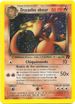 Carte Dracaufeu obscur de l'extension Team Rocket, numéro 4/82