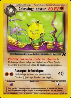 Carte Colossinge obscur de l'extension Team Rocket, numéro 43/82