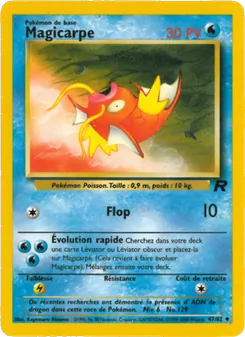 Carte Magicarpe de l'extension Team Rocket, numéro 47/82