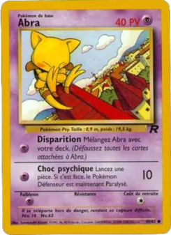Carte Abra de l'extension Team Rocket, numéro 49/82