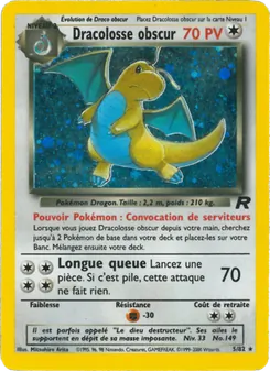 Carte Dracolosse obscur de l'extension Team Rocket, numéro 5/82