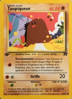 Carte Taupiqueur de l'extension Team Rocket, numéro 52/82