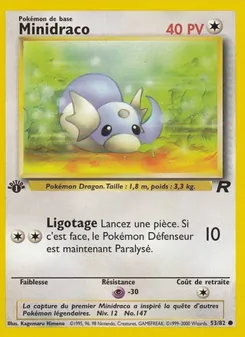 Carte Minidraco de l'extension Team Rocket, numéro 53/82