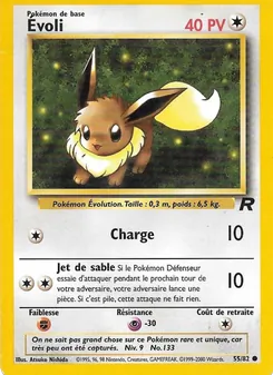 Carte Évoli de l'extension Team Rocket, numéro 55/82