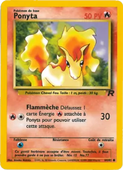Carte Ponyta de l'extension Team Rocket, numéro 64/82