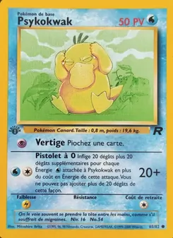 Carte Psykokwak de l'extension Team Rocket, numéro 65/82