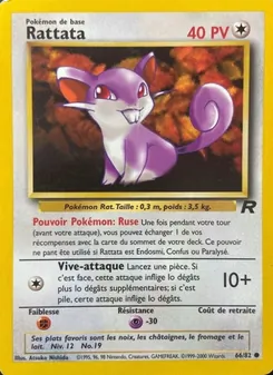 Carte Rattata de l'extension Team Rocket, numéro 66/82