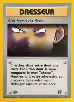 Carte À la façon du Boss de l'extension Team Rocket, numéro 73/82