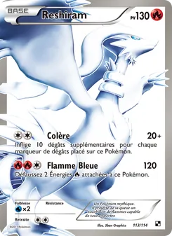Carte Reshiram de l'extension Noir & Blanc, numéro 113/114