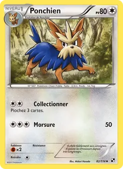 Carte Ponchien de l'extension Noir & Blanc, numéro 82/114