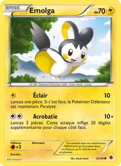 Carte Emolga de l'extension Pouvoirs Émergents, numéro 32/98