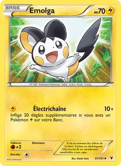 Carte Emolga de l'extension Nobles Victoires, numéro 37/101