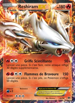 Carte Reshiram-EX de l'extension Destinées Futures, numéro 22/99