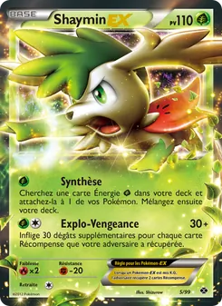 Carte Shaymin-EX de l'extension Destinées Futures, numéro 5/99