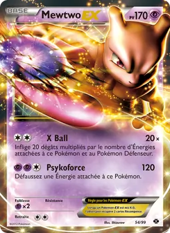 Carte Mewtwo-EX de l'extension Destinées Futures, numéro 54/99