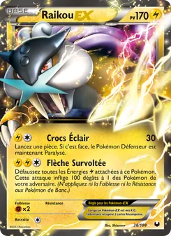 Carte Raikou-EX de l'extension Explorateurs Obscurs, numéro 38/108