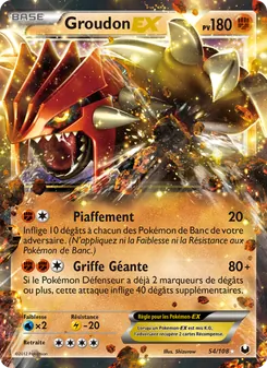 Carte Groudon-EX de l'extension Explorateurs Obscurs, numéro 54/108