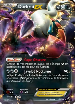 Carte Darkrai-EX de l'extension Explorateurs Obscurs, numéro 63/108