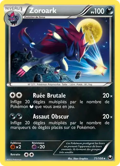 Carte Zoroark de l'extension Explorateurs Obscurs, numéro 71/108