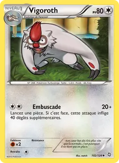 Carte Vigoroth de l'extension Dragons Éxaltés, numéro 102/124