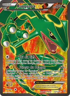 Carte Rayquaza-EX de l'extension Dragons Éxaltés, numéro 123/124