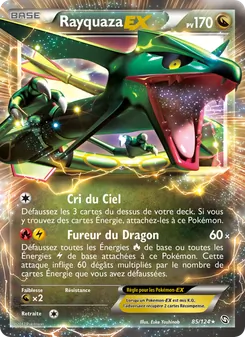 Carte Rayquaza-EX de l'extension Dragons Éxaltés, numéro 85/124