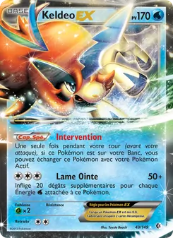 Carte Keldeo EX de l'extension Frontières Franchies, numéro 49/149