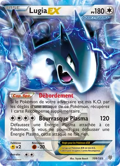 Carte Lugia-EX de l'extension Tempète Plasma, numéro 108/135