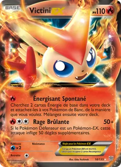 Carte Victini-EX de l'extension Tempète Plasma, numéro 18/135