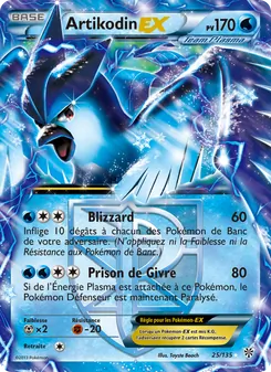 Carte Artikodin-EX de l'extension Tempète Plasma, numéro 25/135