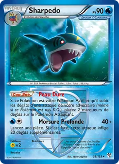 Carte Sharpedo de l'extension Tempète Plasma, numéro 33/135