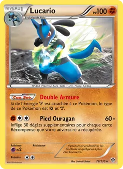 Carte Lucario de l'extension Tempète Plasma, numéro 78/135