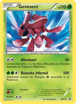Carte Genesect de l'extension Promo BW, numéro BW101/101