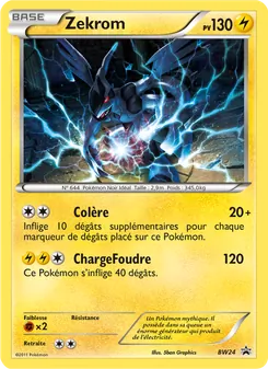 Carte Zekrom de l'extension Promo BW, numéro BW24/101