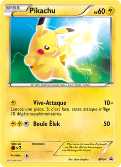Carte Pikachu de l'extension Promo BW, numéro BW54/101